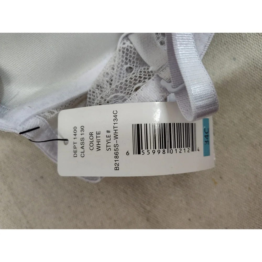 Rene Rofe White Floral Lace Extreme Push Up Bra 34C B21865S-WHT134C - Picture 6 of 6